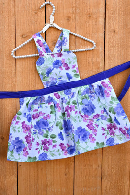 Blue and White Floral Apron - Childrens size