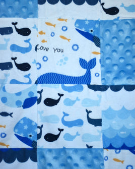 Quilted Minky Blanket - I Whale Always Love You